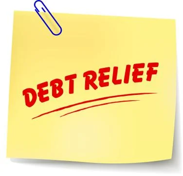 Vector debt relief message Stock Illustration