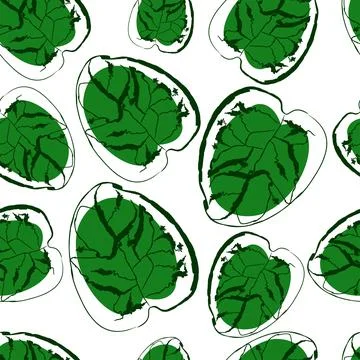 Vector. Deciduous seamless pattern. Minimalism in contour, linear style in be イラスト素材