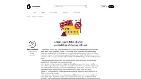 Vector declined card in bold line style . Editable illustration Stock Illustration