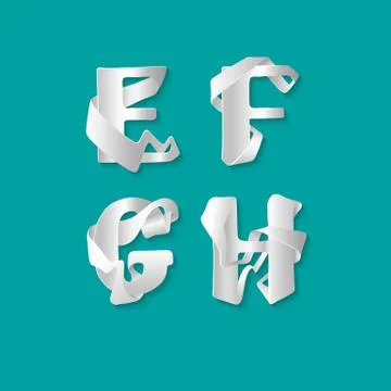 Vector decorative 3d alphabet isolated set of uppercase letters. White elegant Illustrazione stock