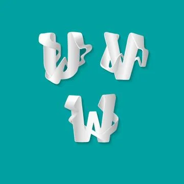 Vector decorative 3d alphabet isolated set of uppercase letters. White elegant Stock Illustration