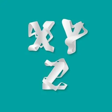 Vector decorative 3d alphabet isolated set of uppercase letters. White elegant Stock Illustration