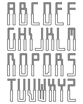 Vector decorative alphabet isolated on white background. Stock Illustration