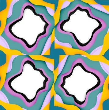 Vector decorative background. Abstract web template with cut out 3d paper 스톡 일러스트