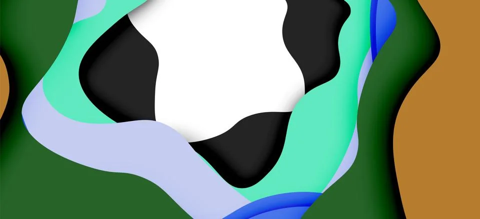 Vector decorative background. Abstract web template with cut out 3d paper Stock Illustration