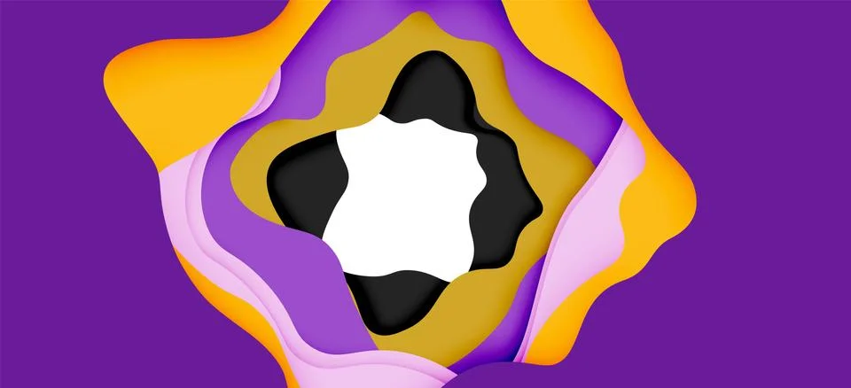Vector decorative background. Abstract web template with cut out 3d paper Stock Illustration