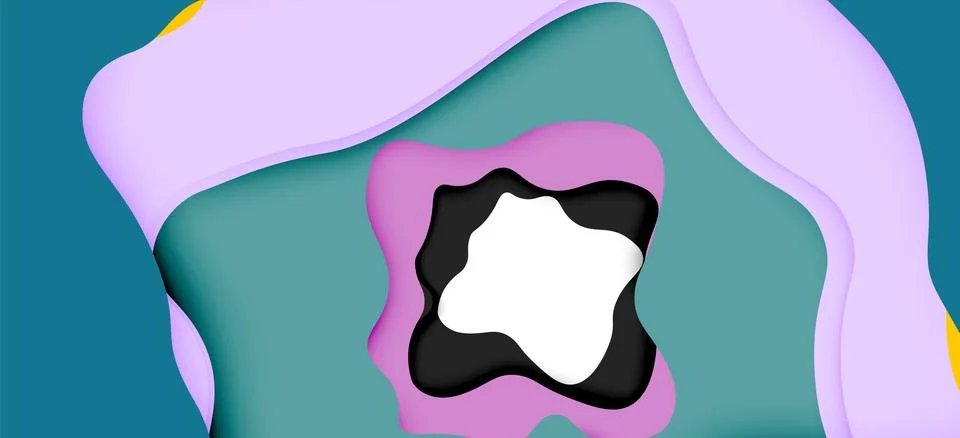 Vector decorative background. Abstract web template with cut out 3d paper 스톡 일러스트
