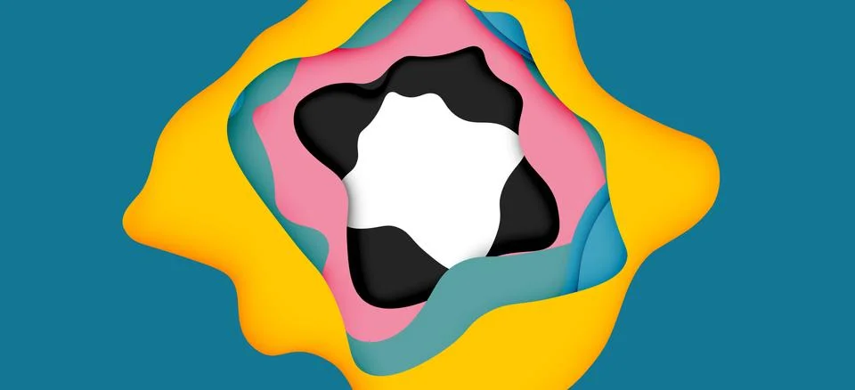 Vector decorative background. Abstract web template with cut out 3d paper Stock Illustration
