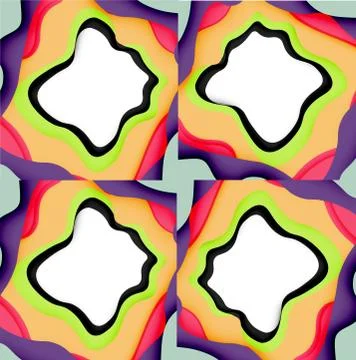 Vector decorative background. Abstract web template with cut out 3d paper 스톡 일러스트