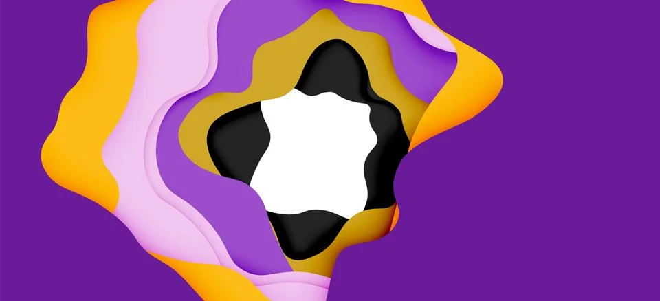 Vector decorative background. Abstract web template with cut out 3d paper Stock Illustration