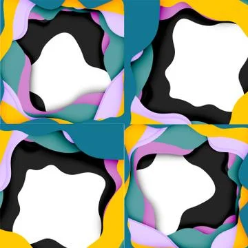 Vector decorative background. Abstract web template with cut out 3d paper イラスト素材