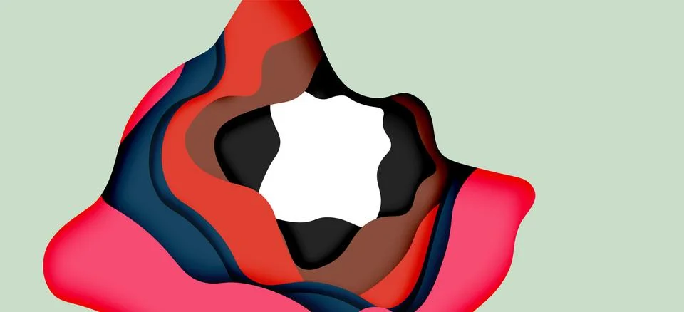 Vector decorative background. Abstract web template with cut out 3d paper Stock Illustration