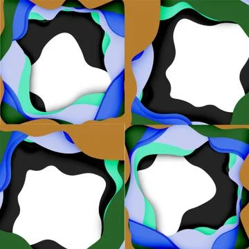 Vector decorative background. Abstract web template with cut out 3d paper 스톡 일러스트