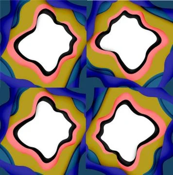 Vector decorative background. Abstract web template with cut out 3d paper Stock Illustration