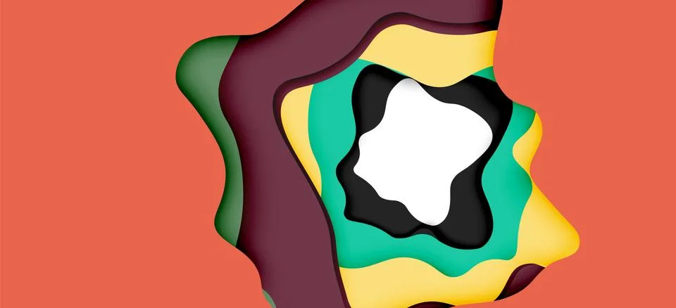 Vector decorative background. Abstract web template with cut out 3d paper 스톡 일러스트