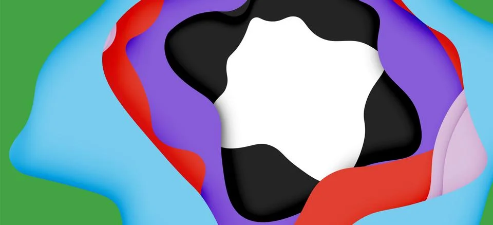 Vector decorative background. Abstract web template with cut out 3d paper Stock Illustration