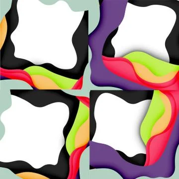 Vector decorative background. Abstract web template with cut out 3d paper Stock Illustration