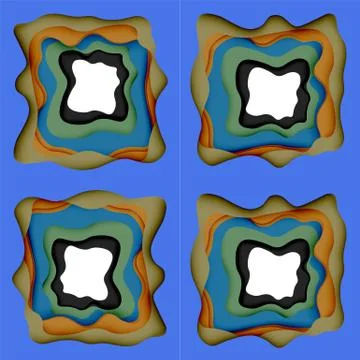 Vector decorative background. Abstract web template with cut out 3d paper 스톡 일러스트