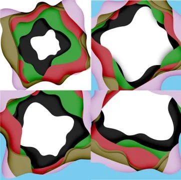 Vector decorative background. Abstract web template with cut out 3d paper Illustrazione stock