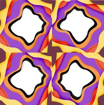 Vector decorative background. Abstract web template with cut out 3d paper Stock Illustration