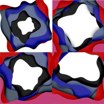 Vector decorative background. Abstract web template with cut out 3d paper 스톡 일러스트