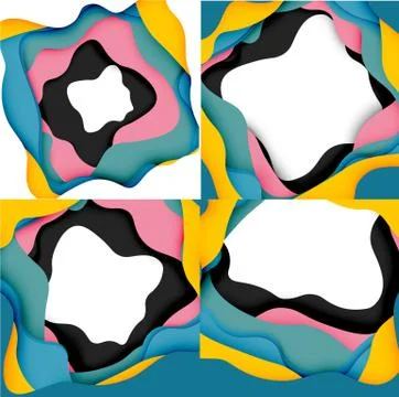 Vector decorative background. Abstract web template with cut out 3d paper 스톡 일러스트