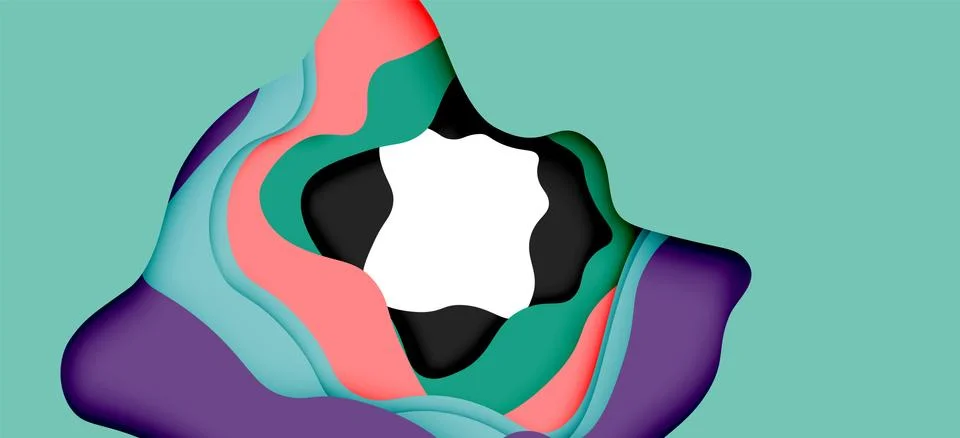 Vector decorative background. Abstract web template with cut out 3d paper Illustrazione stock