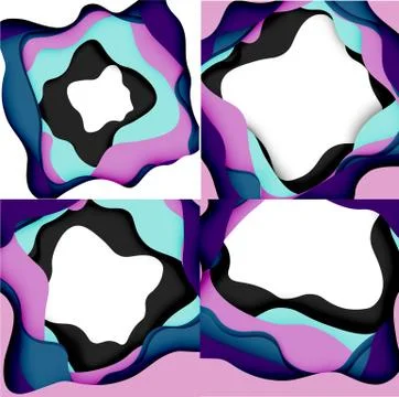 Vector decorative background. Abstract web template with cut out 3d paper 스톡 일러스트