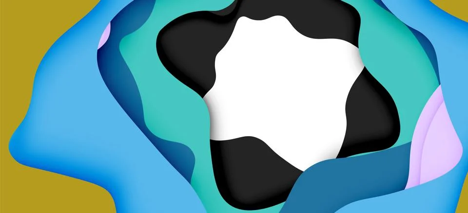 Vector decorative background. Abstract web template with cut out 3d paper 스톡 일러스트
