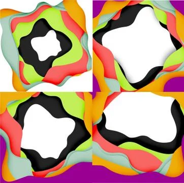 Vector decorative background. Abstract web template with cut out 3d paper 스톡 일러스트