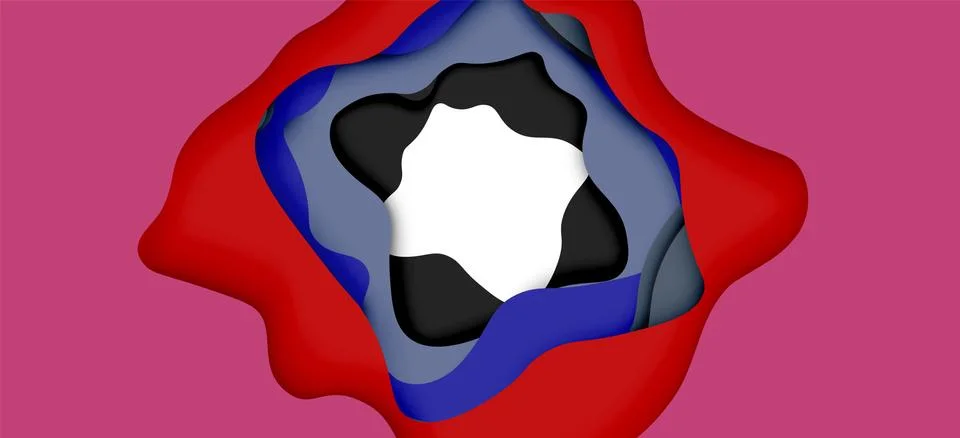 Vector decorative background. Abstract web template with cut out 3d paper 스톡 일러스트