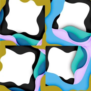 Vector decorative background. Abstract web template with cut out 3d paper Stock Illustration