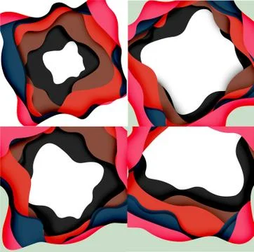 Vector decorative background. Abstract web template with cut out 3d paper Stock Illustration