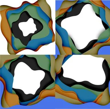 Vector decorative background. Abstract web template with cut out 3d paper 스톡 일러스트