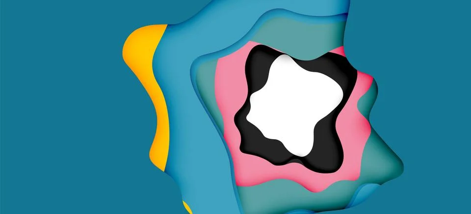 Vector decorative background. Abstract web template with cut out 3d paper 스톡 일러스트