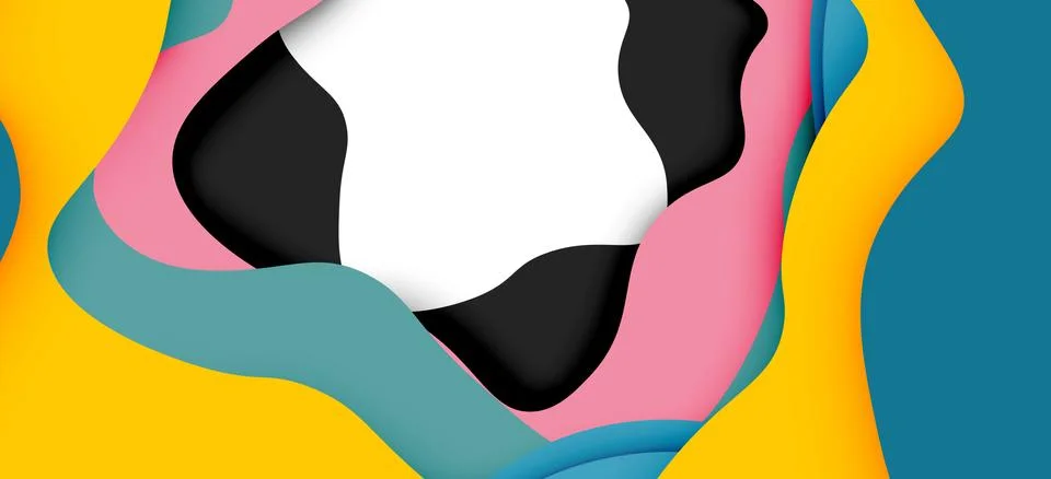 Vector decorative background. Abstract web template with cut out 3d paper イラスト素材