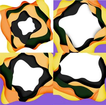 Vector decorative background. Abstract web template with cut out 3d paper Stock Illustration