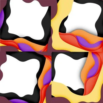 Vector decorative background. Abstract web template with cut out 3d paper Illustrazione stock
