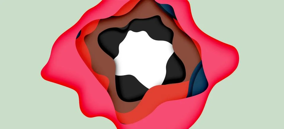 Vector decorative background. Abstract web template with cut out 3d paper 스톡 일러스트