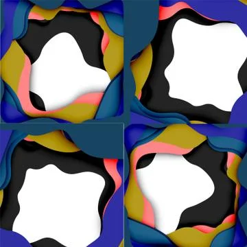 Vector decorative background. Abstract web template with cut out 3d paper 스톡 일러스트