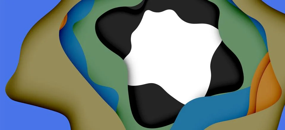 Vector decorative background. Abstract web template with cut out 3d paper Stock Illustration