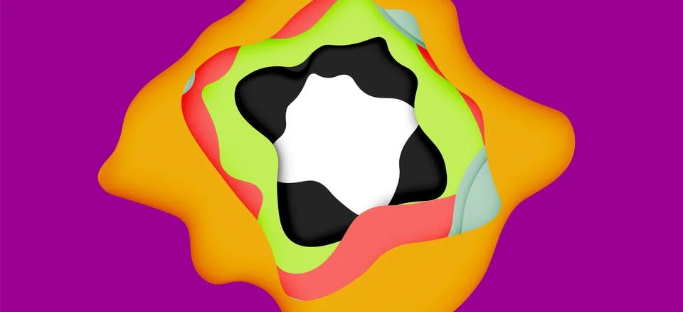 Vector decorative background. Abstract web template with cut out 3d paper 스톡 일러스트