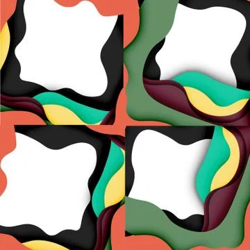Vector decorative background. Abstract web template with cut out 3d paper 스톡 일러스트