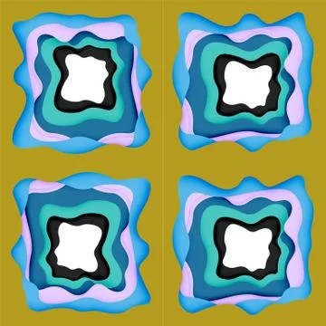 Vector decorative background. Abstract web template with cut out 3d paper 스톡 일러스트
