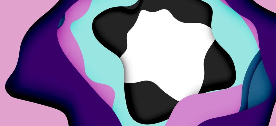 Vector decorative background. Abstract web template with cut out 3d paper Stock Illustration