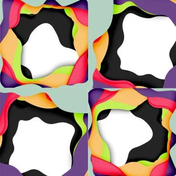 Vector decorative background. Abstract web template with cut out 3d paper Illustrazione stock