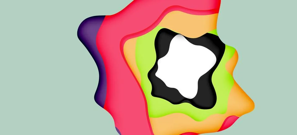 Vector decorative background. Abstract web template with cut out 3d paper 스톡 일러스트