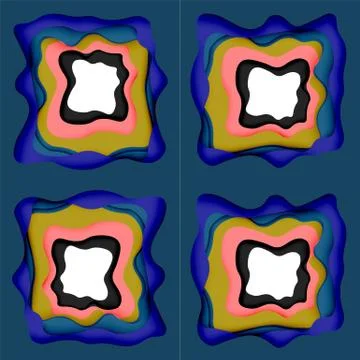 Vector decorative background. Abstract web template with cut out 3d paper Stock Illustration