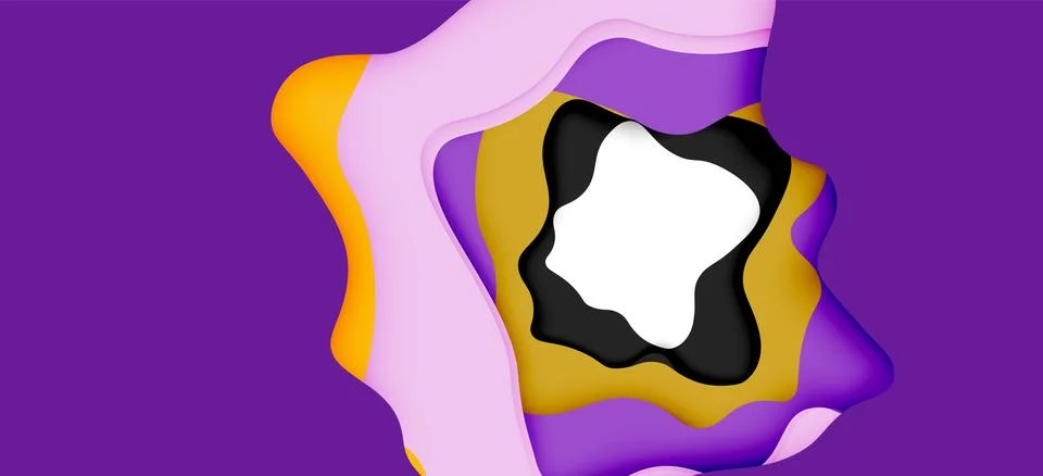 Vector decorative background. Abstract web template with cut out 3d paper Illustrazione stock