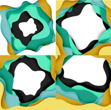 Vector decorative background. Abstract web template with cut out 3d paper 스톡 일러스트